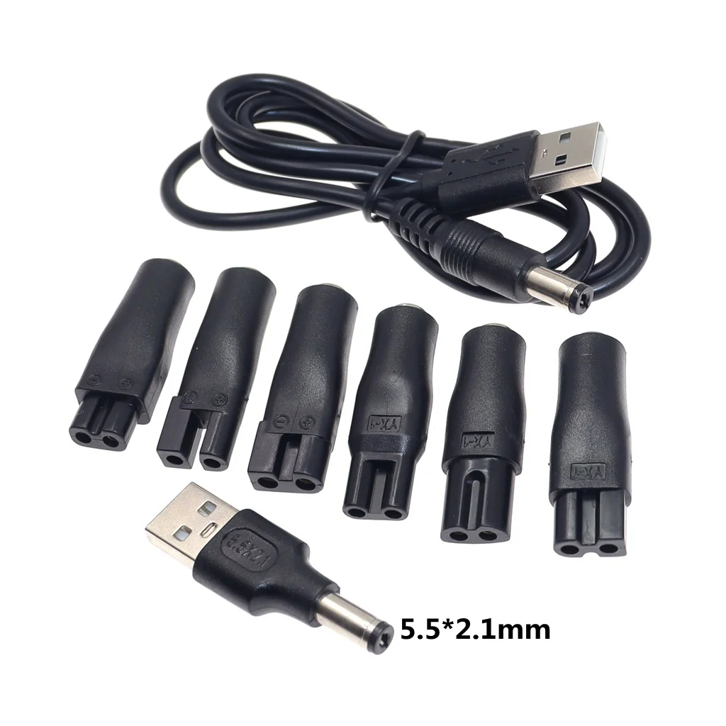 Electric Shaver Rotary - สายชาร์จสำรอง 8 ชิ้น 5V อะแดปเตอร์ USB