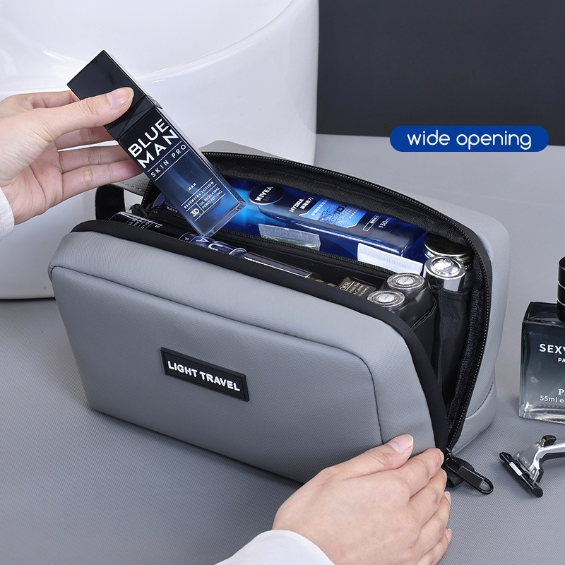 Men'S Grooming Accessories Kit - กระเป๋าเครื่องสำอางกันน้ำแบบพกพา, อุปกรณ์จัดระเบียบสำหรับเดินทางที่ทนทานสำหรับชุดโกนหนวดผู้ชาย, อุปกรณ์ล้างหน้า และการจัดเก็บอุปกรณ์ดูแลตัวเองในชีวิตประจำวัน