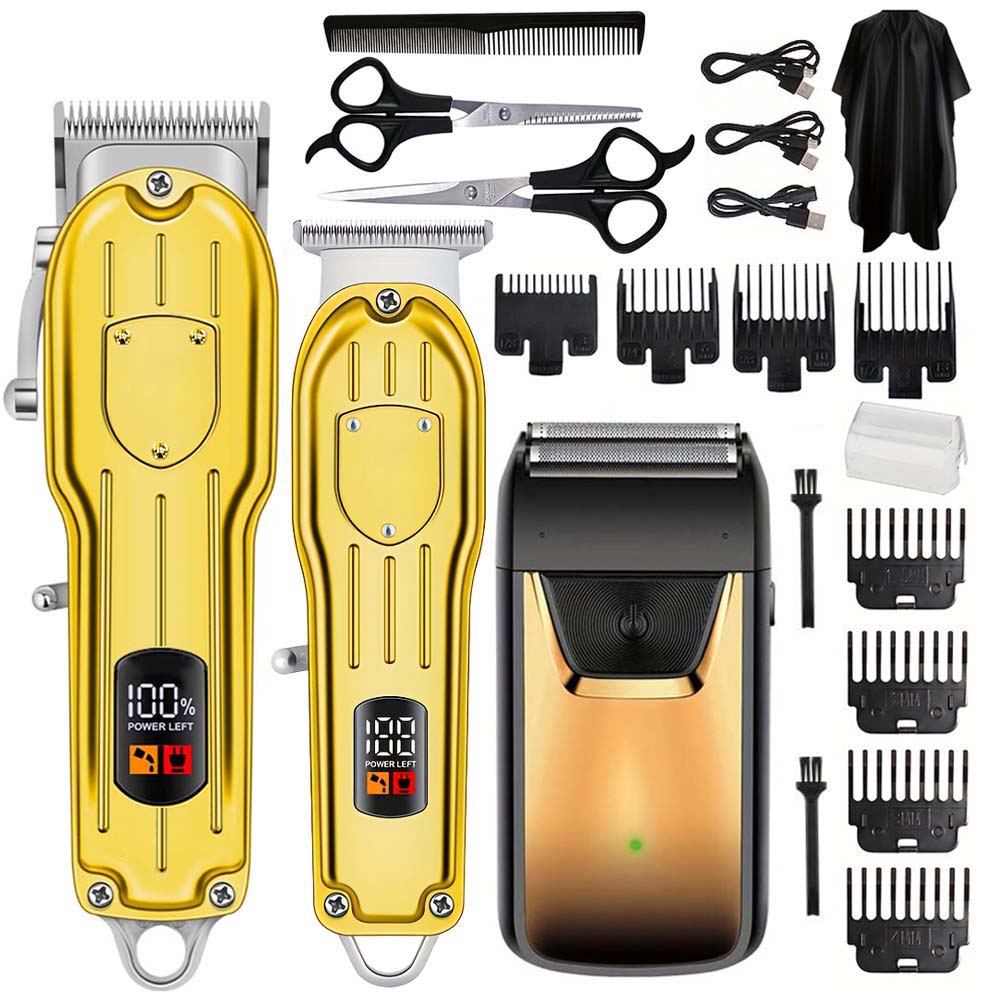 Men'S Grooming Accessories Kit - ชุดเครื่องตัดผมมืออาชีพพร้อมหน้าจอ LCD, เครื่องตัดแต่งหนวดไร้สายและเครื่องโกนหนวดแบบฟอยล์สำหรับผู้ชาย, ชุดอุปกรณ์ดูแลตัวเองแบบชาร์จ USB พร้อมหัวตัดหลายขนาดและอุปกรณ์เสริม