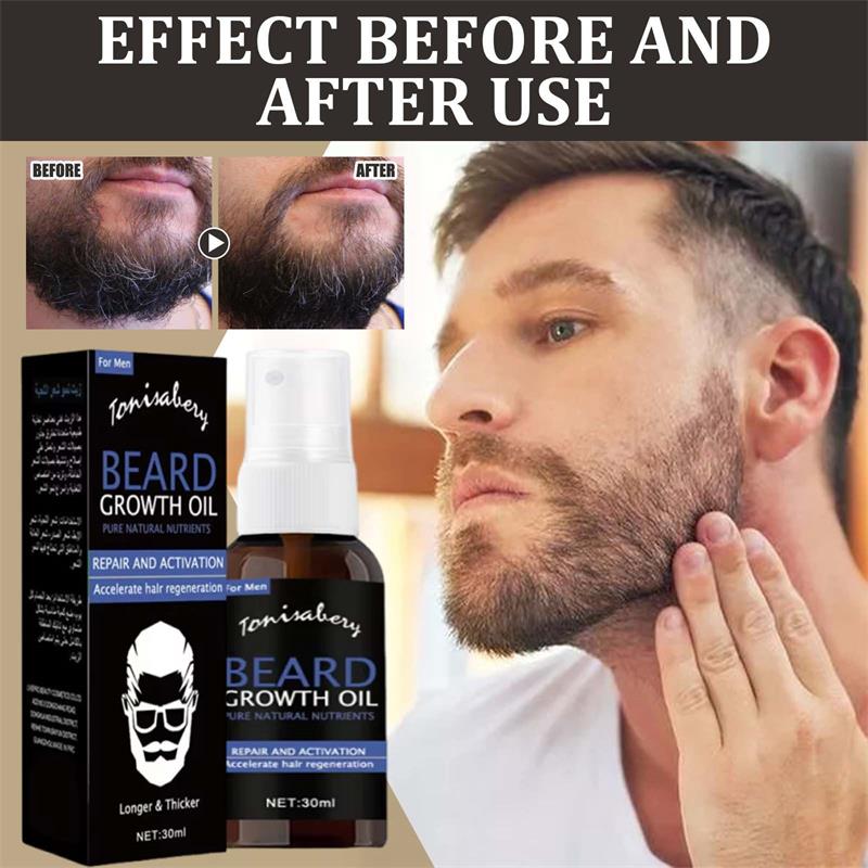 Beard Oil Growth - น้ำมันบำรุงหนวดเครา บาล์มแว็กซ์สำหรับหนวดเครา ผลิตภัณฑ์ลดการหลุดร่วงของเส้นขน ครีมนวดผมแบบไม่ต้องล้างออก สำหรับขนหน้าอก น้ำมันบำรุงหนวด