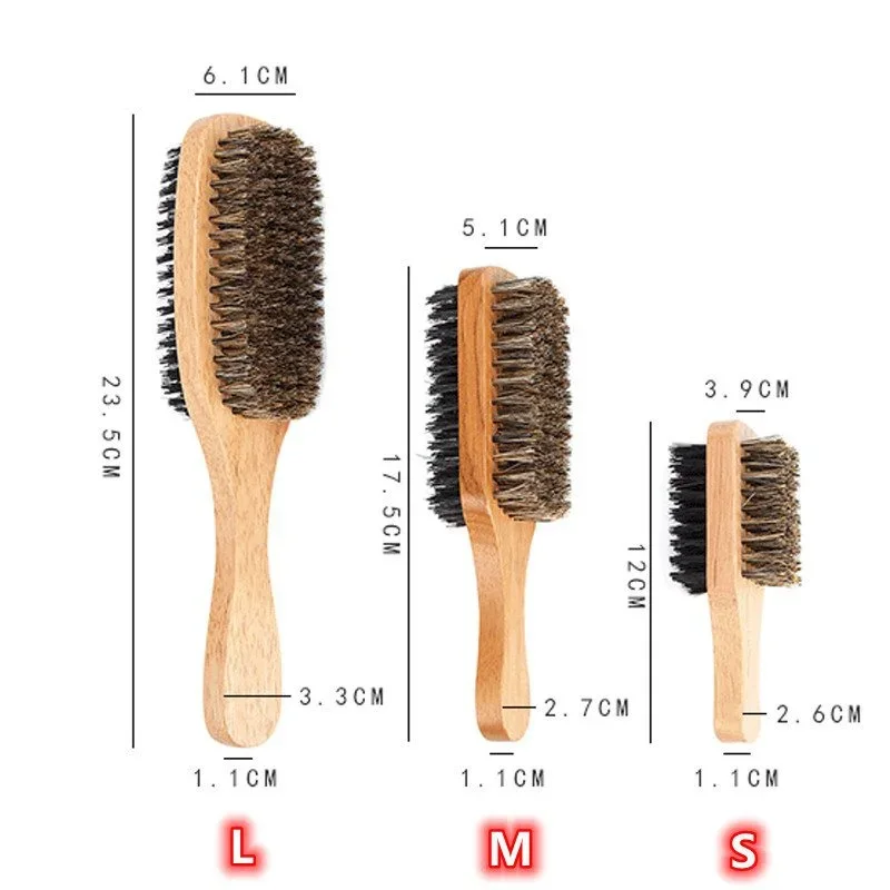 Men Grooming Hygiene - แปรงปัดเคราพร้อมด้ามไม้ธรรมชาติและขนแปรงสำหรับการดูแลและจัดแต่งทรงผมสำหรับผู้ชาย