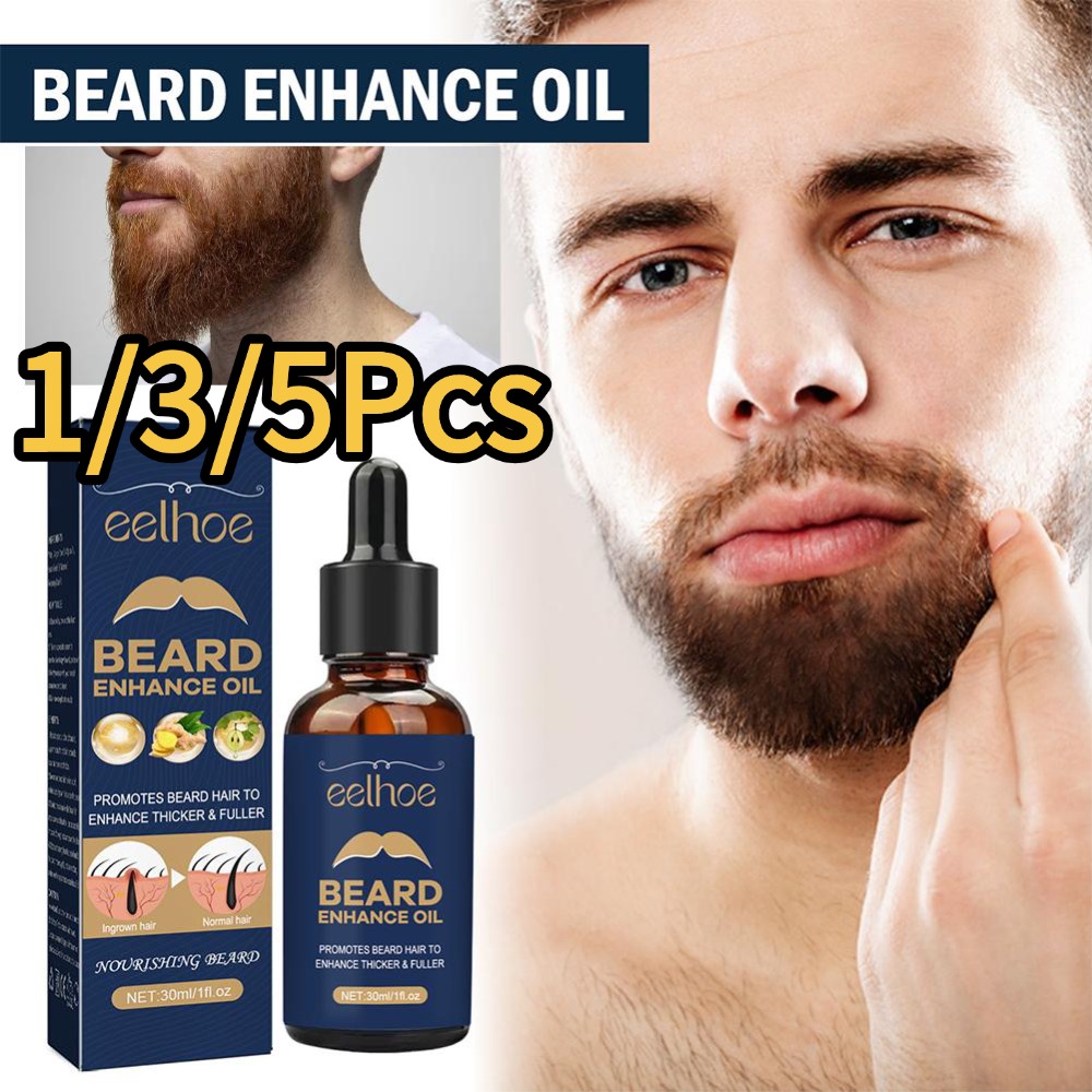 Beard Oil Growth - ธรรมชาติ 1/3/5Pcs Beard Growth Oil Moisturizing
