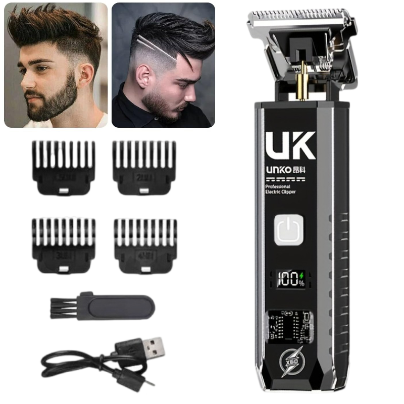 Men Grooming Hygiene - เครื่องตัดขนหนวดไฟฟ้า T9 แบบไร้สายสำหรับผู้ชาย พร้อมหวี 4 ขนาด