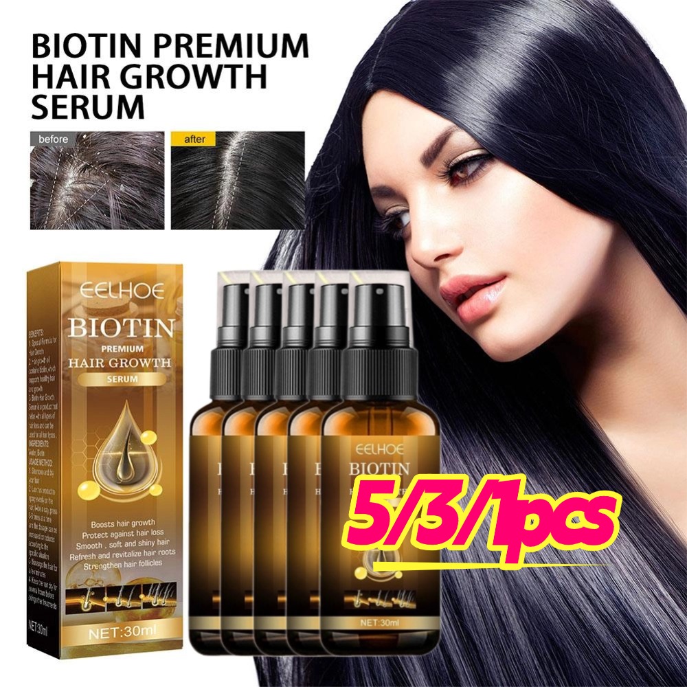 Beard Oil Growth - 5/3/1pcs Biotin Fast Hair Growth ผลิตภัณฑ์