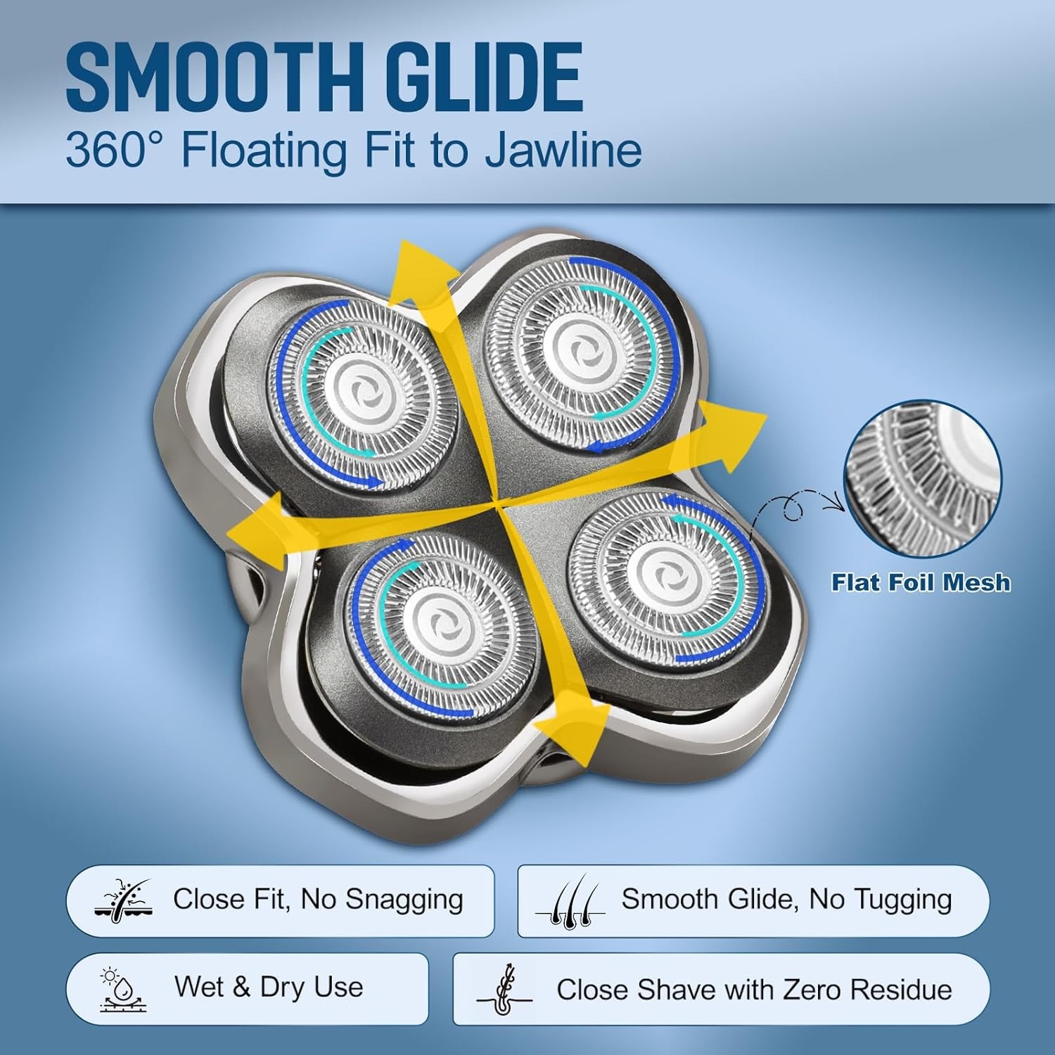 ใบมีดโกนสำรอง, หัวตัดแบบลอยตัว - Electric Shaver Rotary บทวิจารณ์และราคา