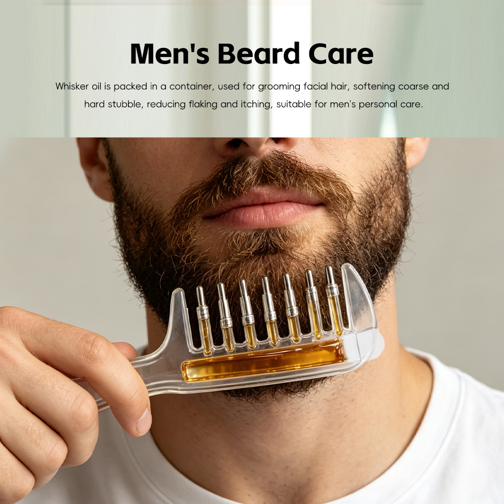 หวีนวดใสสำหรับน้ำมันหอมระเหยแบ - Beard Oil Growth บทวิจารณ์และราคา
