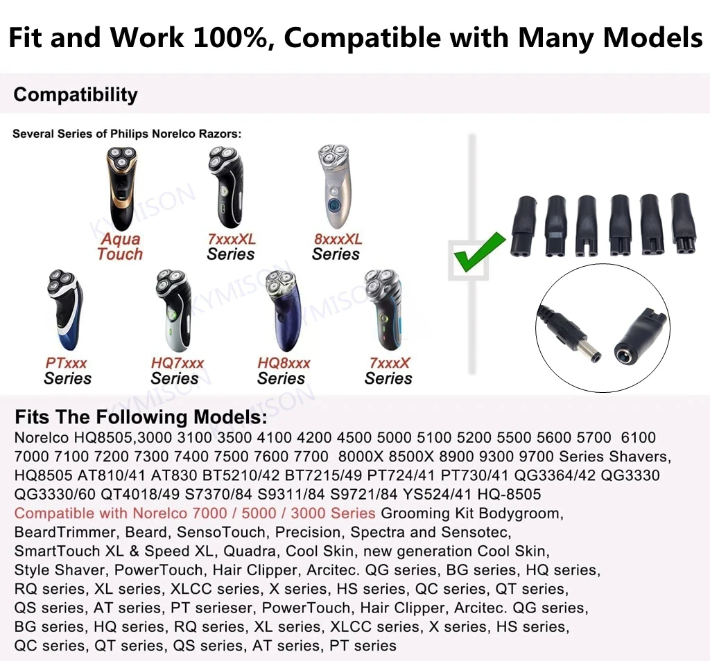 สายชาร์จสำรอง 8 ชิ้น 5V อะแดปเ - Electric Shaver Rotary บทวิจารณ์และราคา