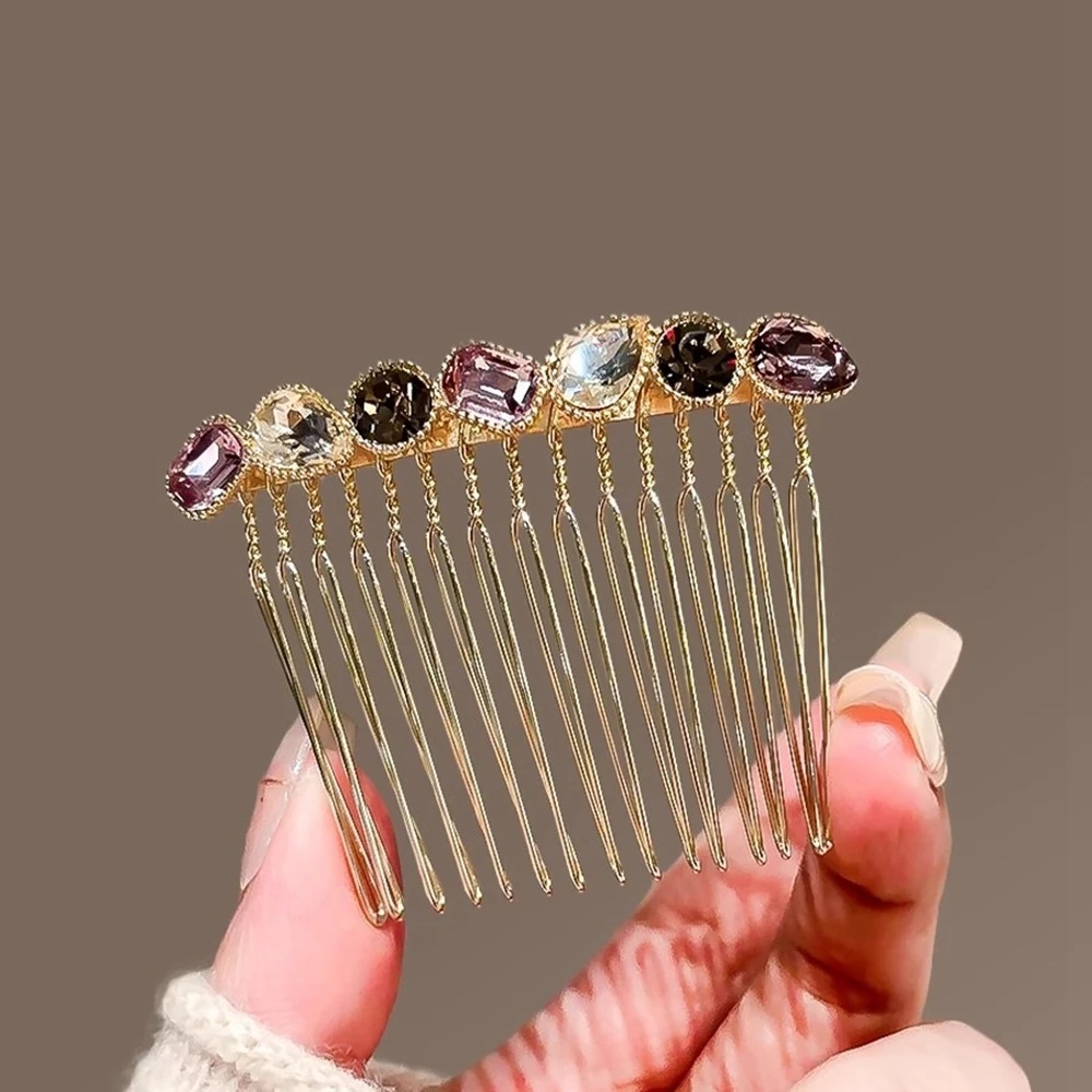 หวีเสียบผมประดับอัญมณีหลากสีสไ - Comb Fine Tooth บทวิจารณ์และราคา