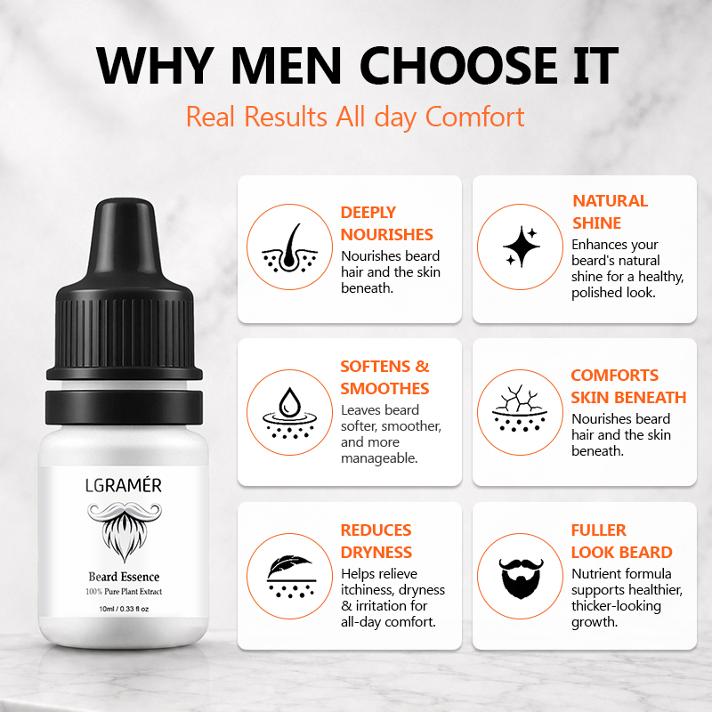 เซรั่มปลูกหนวดเคราสำหรับผู้ชาย - Beard Oil Growth บทวิจารณ์และราคา