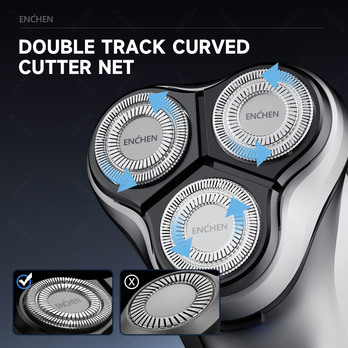 หัวโกนไฟฟ้าสำรอง ENCHEN Blacks - Electric Shaver Rotary บทวิจารณ์และราคา