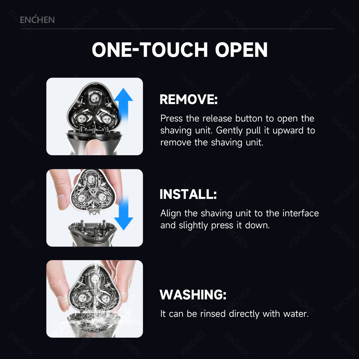 หัวโกนไฟฟ้าสำรอง ENCHEN Blacks - Electric Shaver Rotary บทวิจารณ์และราคา